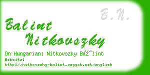 balint nitkovszky business card